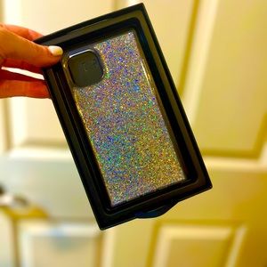 COPY - FLAUNT I PHONE 13 silver glitter sequined case